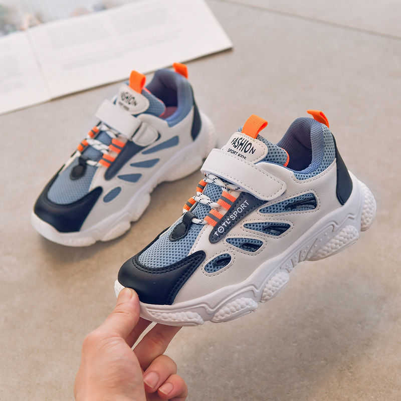 Athletic Outdoor Boys 2023 Spring and Autumn new breathable sports Girls dad Childrens casual running mesh shoes H260130