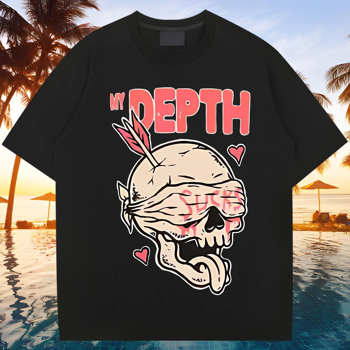 Loose Men T Shirts 230g 100% Cotton halloween Sports Casual Custom Anime Pure Cotton Mens Tshirts Designer Tees Shirts