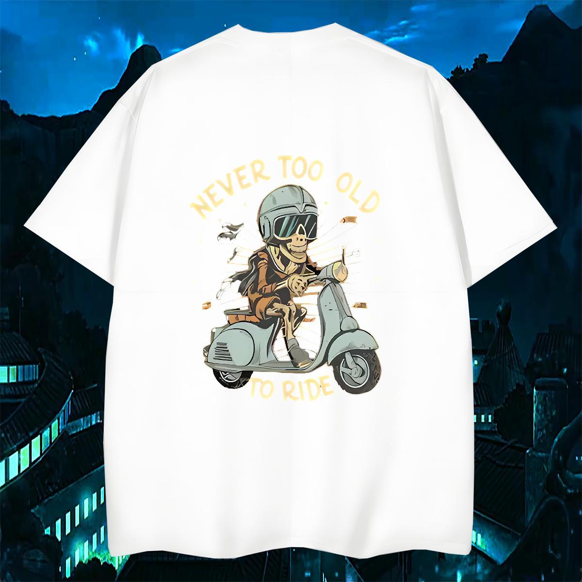 Wholesale Mens T Shirts 230g Pure Cotton motorbike Beach Custom Cartoon Breathable Short Sleeve Men Tops Tees Fashion Design Top Tees
