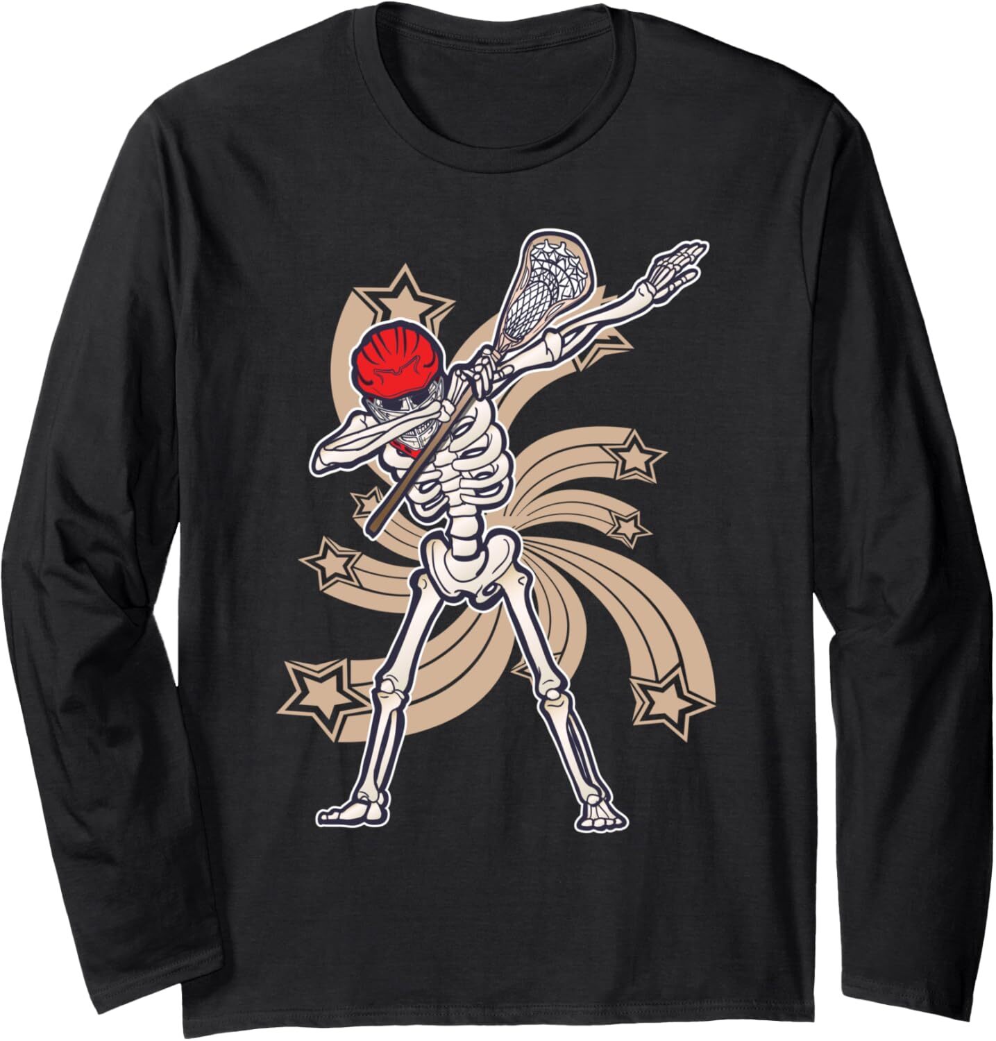 Long Sleeve Shirts for Men sweatshirt Lacrosse Skeleton Dabbing Dab Dance Funny Gift Long Sleeve Tee Streetwear Casual tops clothes