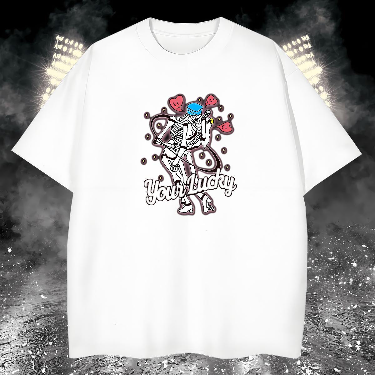 Classic Men T Shirts 100% Cotton 230g skull Daily Wear Custom Print Oversized O Neck Short Sleeves Men Tees Fashion Casual Polos