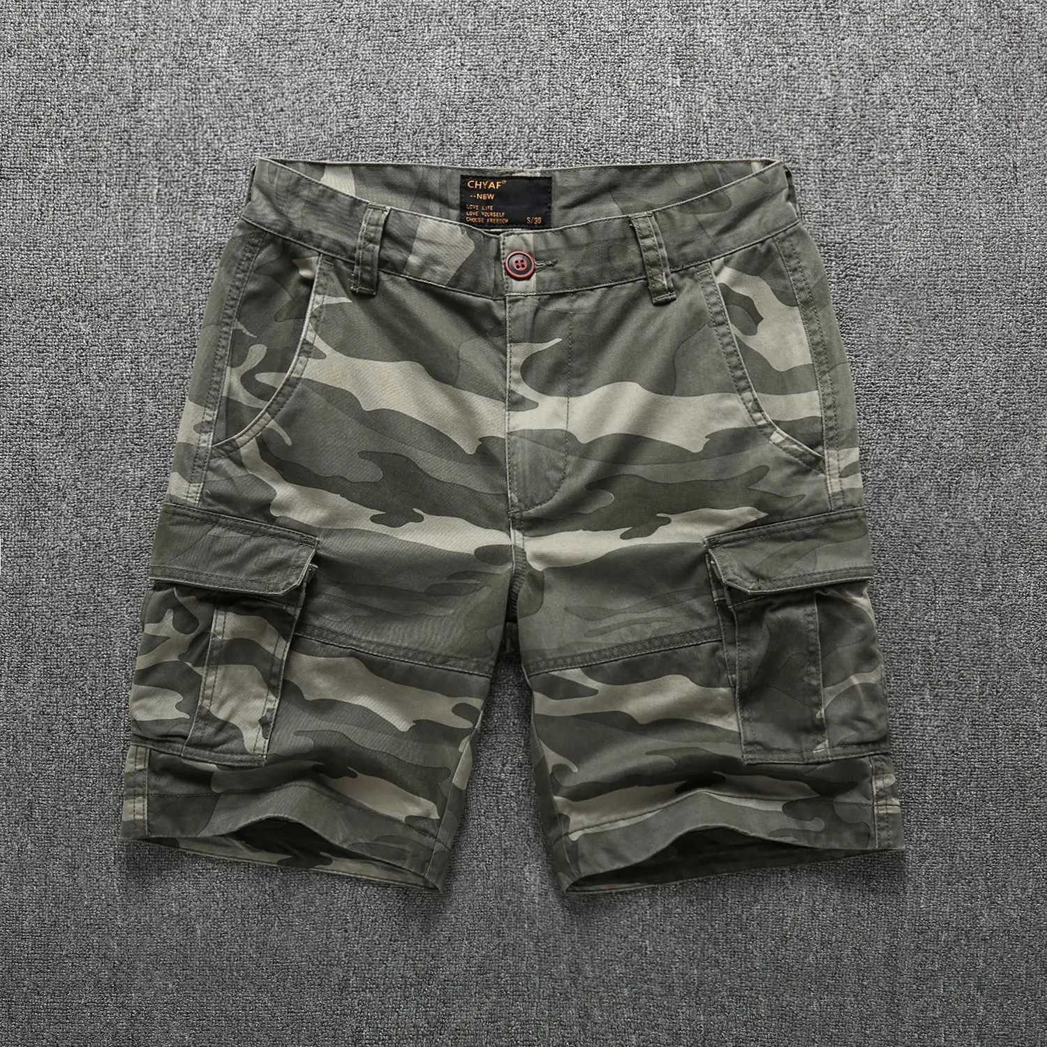 High quality brand 100% pure cotton mens commodity shorts new summer camouflage shorts American retro casual shortsW240713
