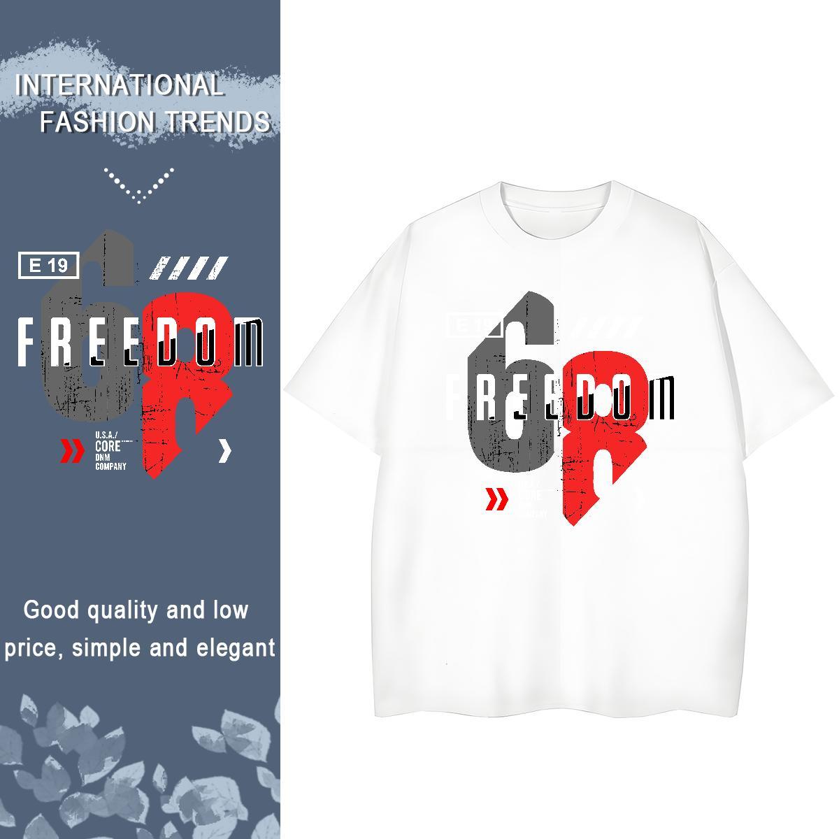 Soft Women Tees 230g 100% Cotton letter Summer Casual Womens T Shirts Breathable Crew Neck DIY Anime Top Tees
