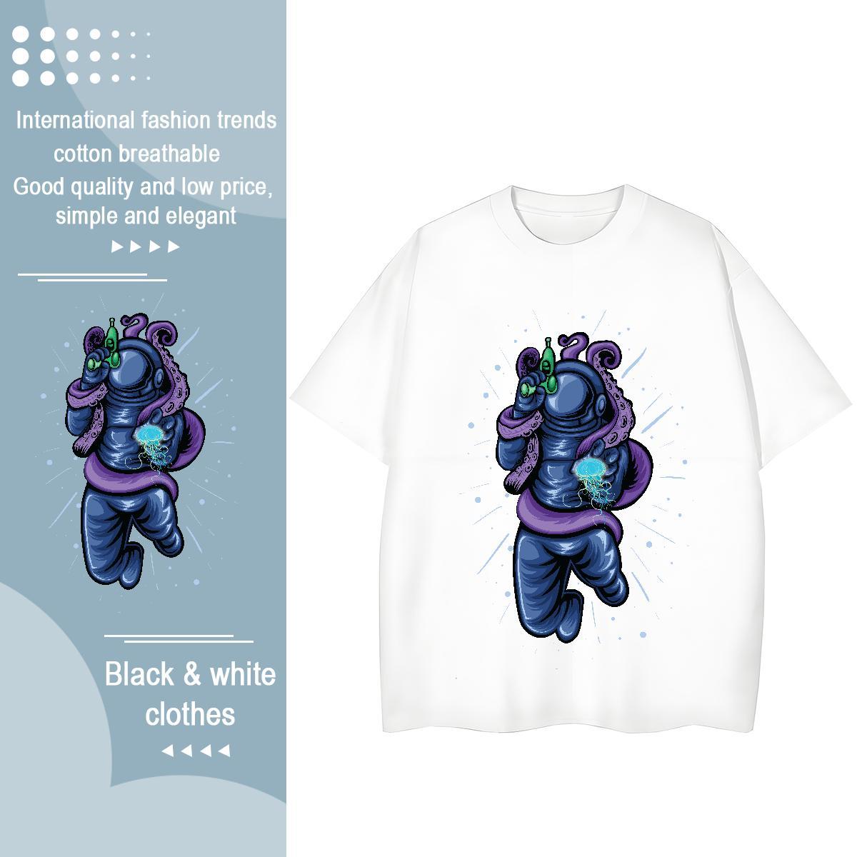 Brand Women Tees 100% Cotton 230g space Sports Street Wear T Shirt For Woman Crew Neck DIY Logo Top Shirts