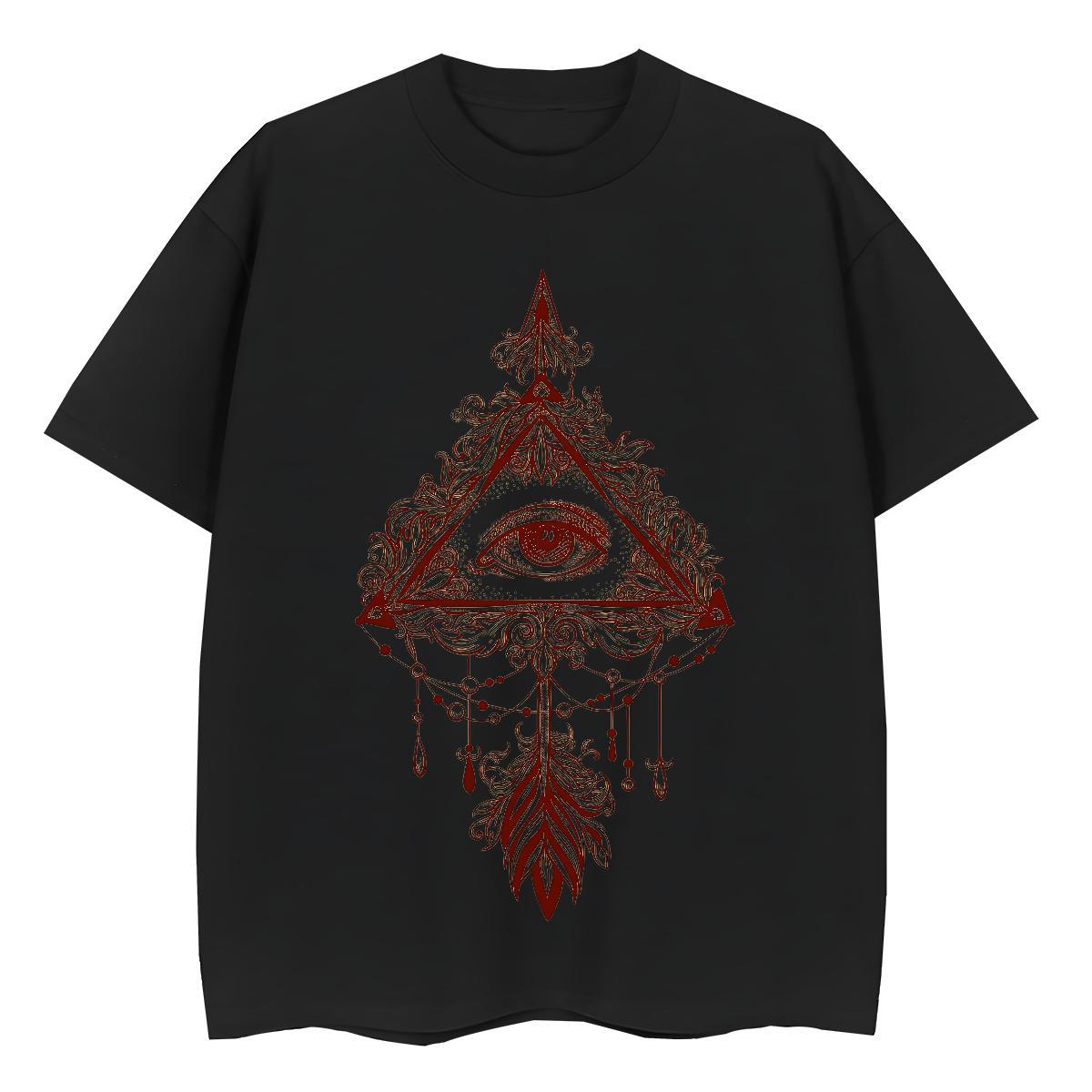 Comfortable T Shirt For Man 100% Cotton 230g eye of the devil Street Graphic Breathable Crew Neck Couples T Shirts Custom Top Tees