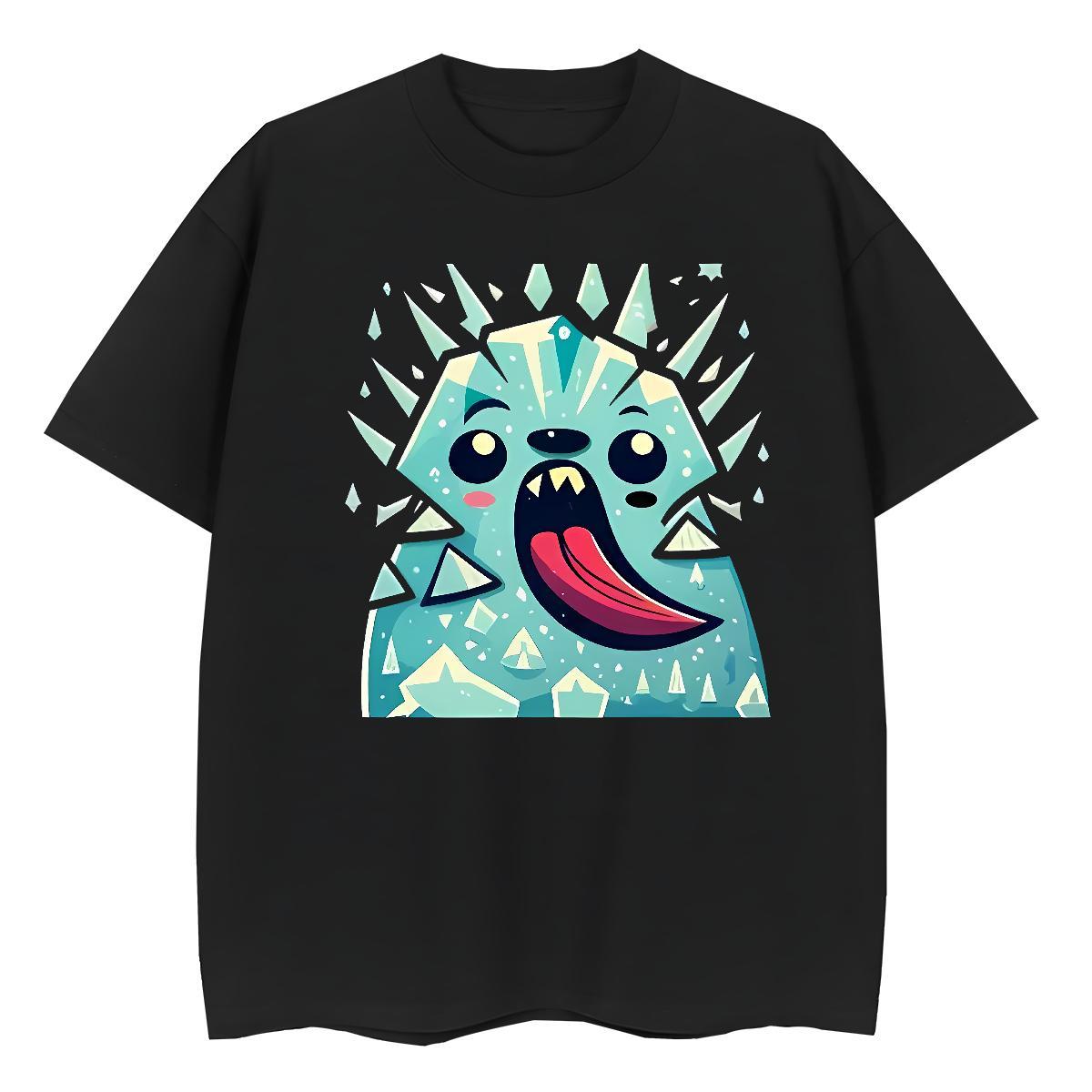 5A Women Tees 230g 100% Cotton grimace Sport T Shirt For Woman O Neck Short Sleeves Cartoon Print Tops