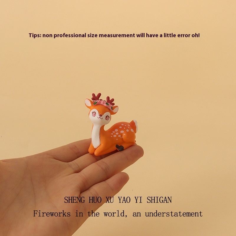 Decorative ed Deer Animal Figurine Fun Toy-Like Object for Home Interior Design and Workplace Accents