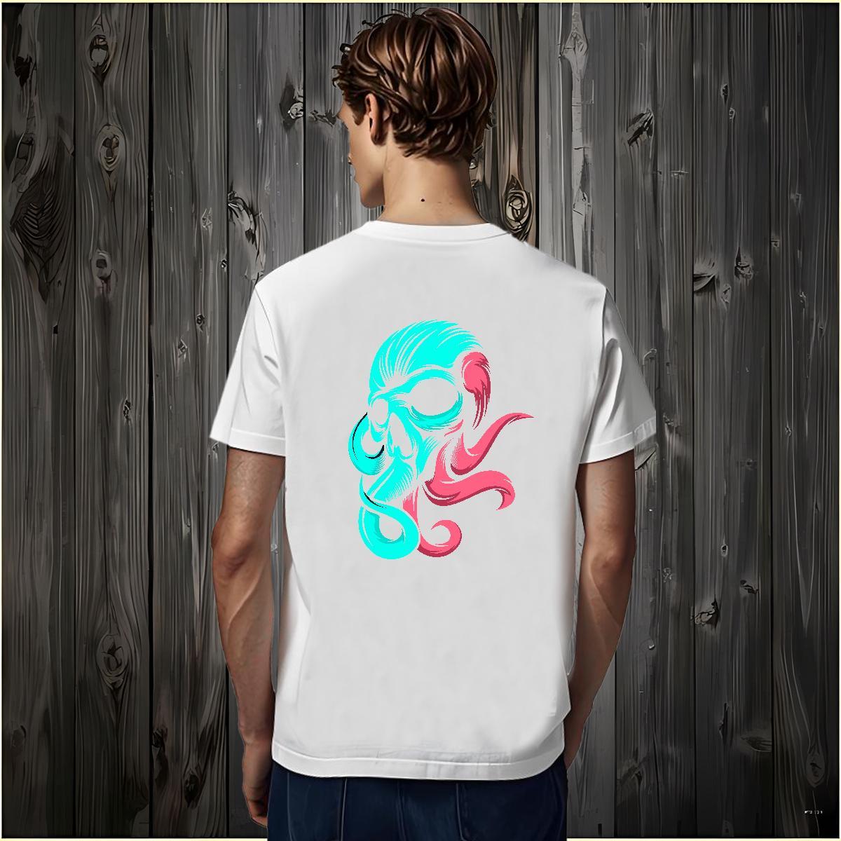 Soft T-Shirts for Men 230g Cotton skull Casual Beach Custom Cartoon O-Neck Short Sleeve Men Clothes T-Shirt Stylist Tees Shirts