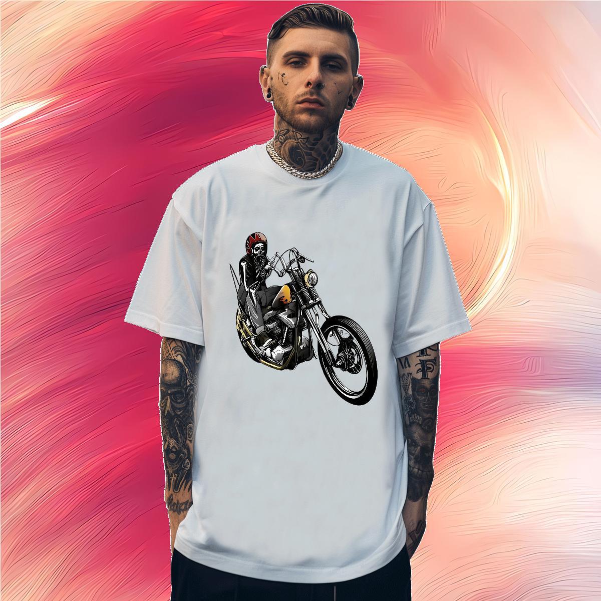 Free Shipping T Shirts Men 230g 100% Cotton skull Casual Beach DIY Anime Short Sleeve Soft Tshirt for Man Woman 2024 DIY Clothings