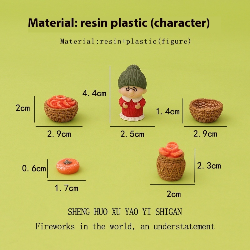 Adorable Microlandscape Diorama - Charming Persimmon-Filled Miniature Basket Ideal for Dollhouse Decorators