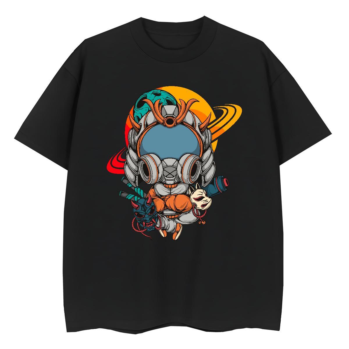 Nice Women Tshirts 230g 100% Cotton cosmonaut Casual Sport T shirt Breathable Crew Neck Customized Print Tops Shirt