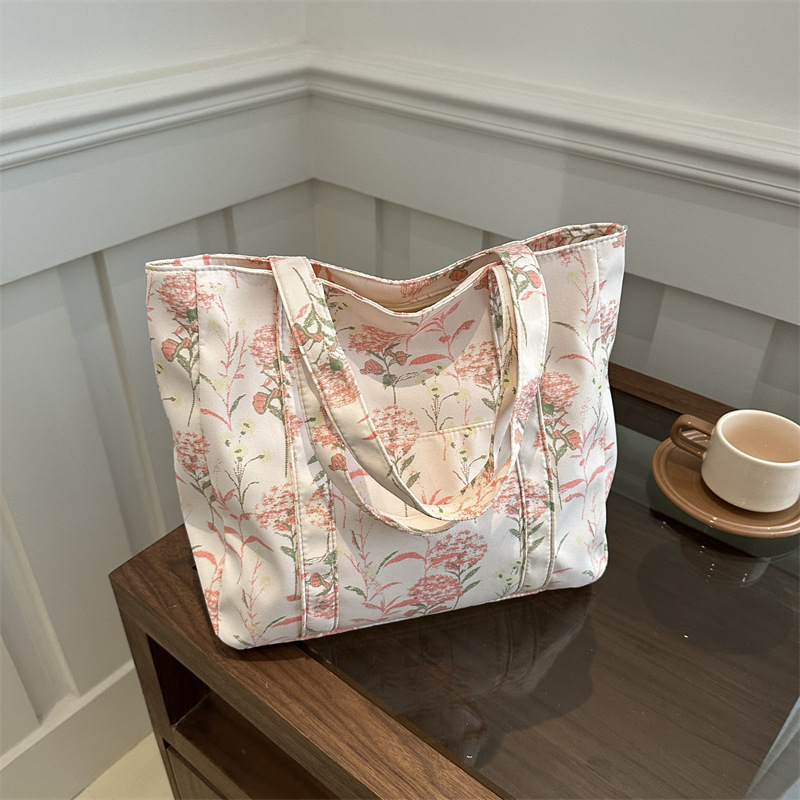 Handheld tote bag large capacity beautiful simple fashionable college style casual personalized shoulder bag