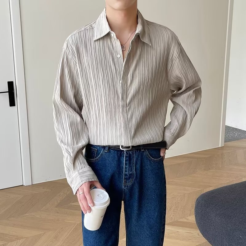 American Style Shirt Mens Autumn New Item Youthful and Trendy Loose and Versatile Casual Design Chic Shirt