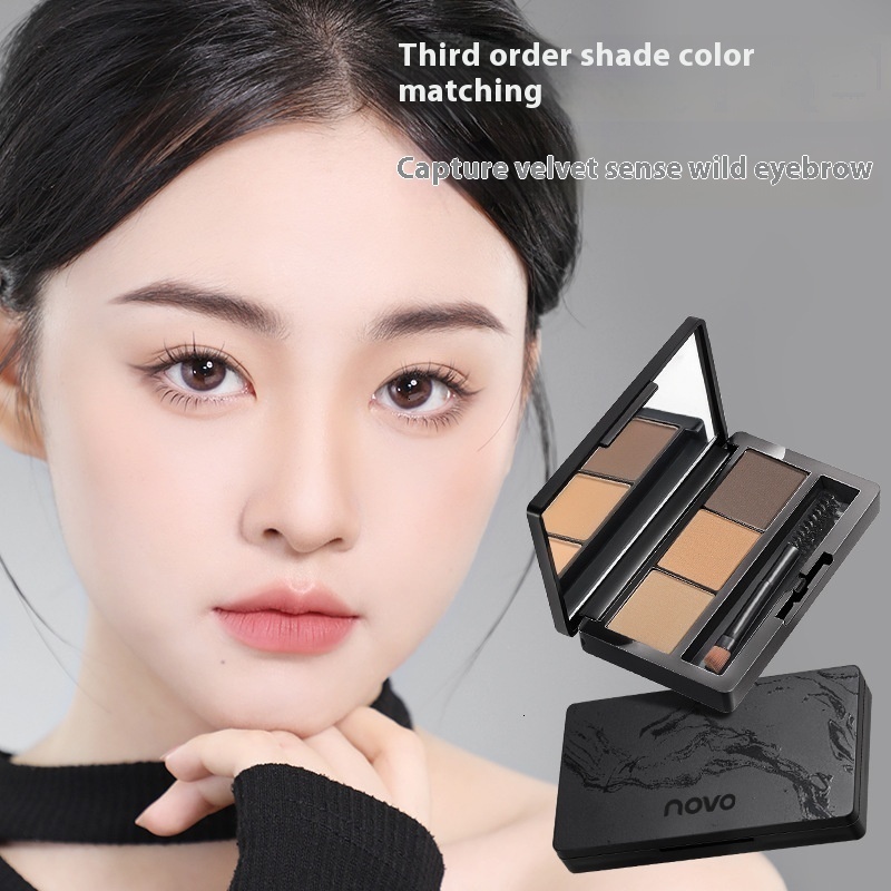 Triple Play of Colors by NOVO Mist - Professional Quality Eyebrow Pencil with Shaving Disc, Eye & Nose Shadow Application Toolkit