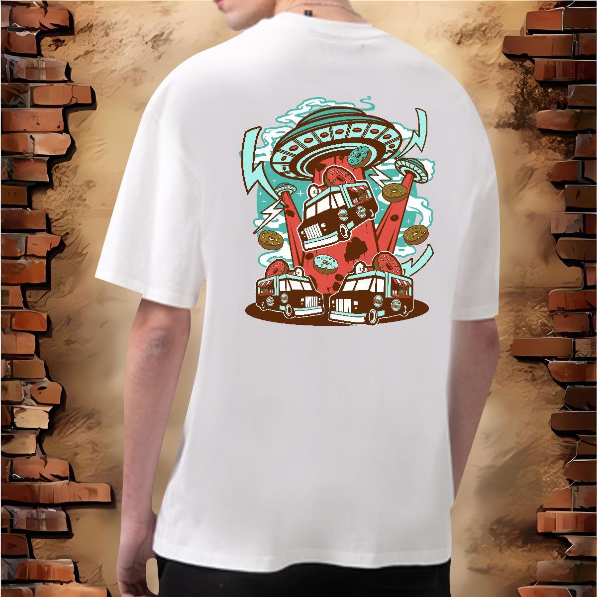 Loose Fit T Shirts Men 230g Pure Cotton ET Anime Printing Street DIY Short Sleeve Soft Men Tops Tees Fashion Designer Clothings