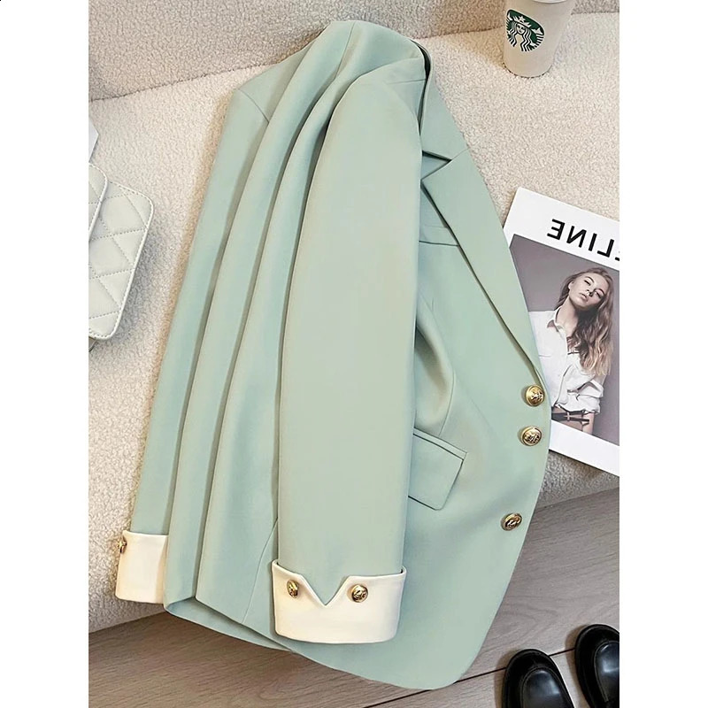 Womens Blazer Coat Spring Autumn Korean Version Leisure Ladies Suit Jacket Sense Korean Version Female Suit Top 240826