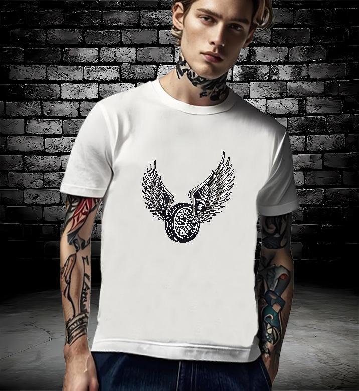 Cool Men T Shirts 230g Pure Cotton Motorcycle Sports Casual Anime Breathable Men Tops Tees Classic Casual Tops Shirt
