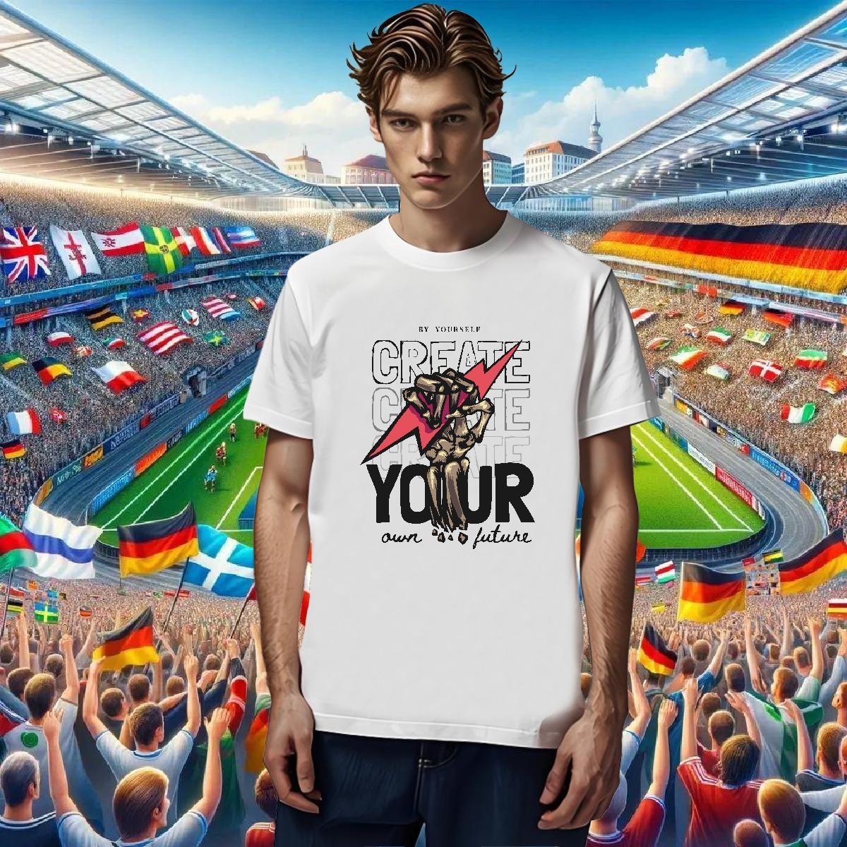 TOP Quality T-Shirts for Men 100% Cotton 230g skull High Street Hip Hop Floral Print O-Neck Short Sleeve Men Tees Custom Tops Tees