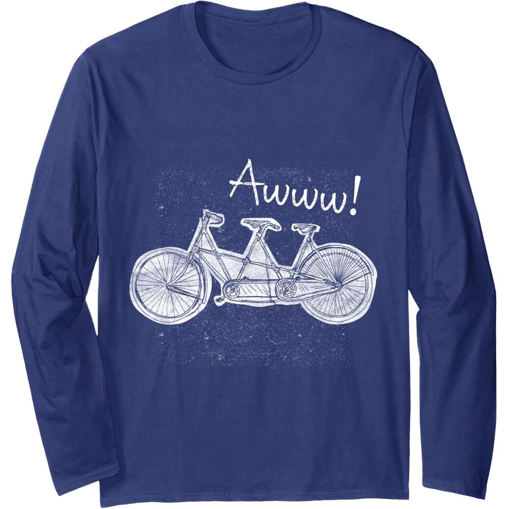 Long Sleeve Shirts for Men sweatshirt Vintage Tandem Family Bicyclists Gift Triple Bike Lover Gift Long Sleeve Tee Streetwear Casual tops clothes