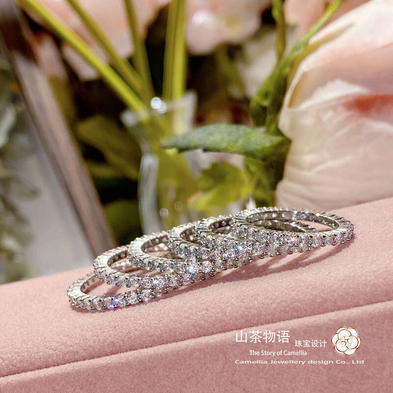 INS Hot selling single row diamond 925 Sterling Silver Luxury Big Wedding Band Rings Luxury Rings Set for Bridal Women Engagement Finger Party Gift De