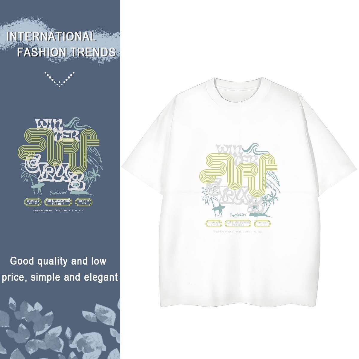 Wholesale T shirt 100% Cotton 230g beach Daily Wear Custom Big Size Round Neck Short Sleeve Men Tshirts DIY Customized Tops Tees