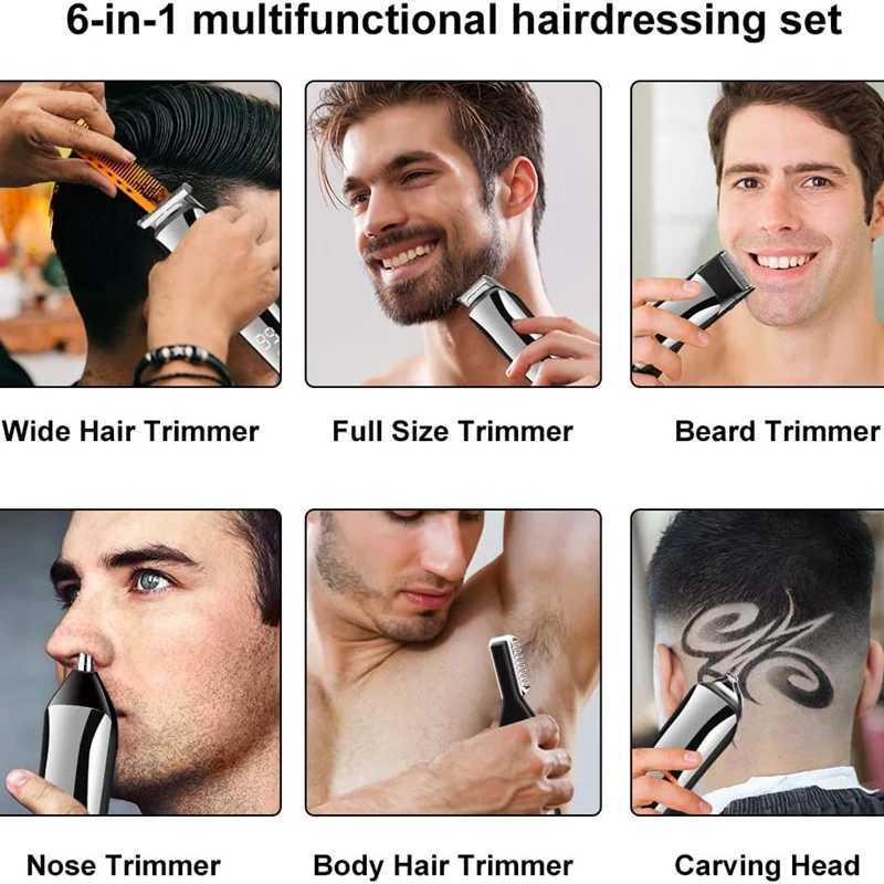 11in1 multi hair trimmer men facialbeardbody grooming kits electric hair clipper nose ear trimmer rechargeable 110v-220v W241227
