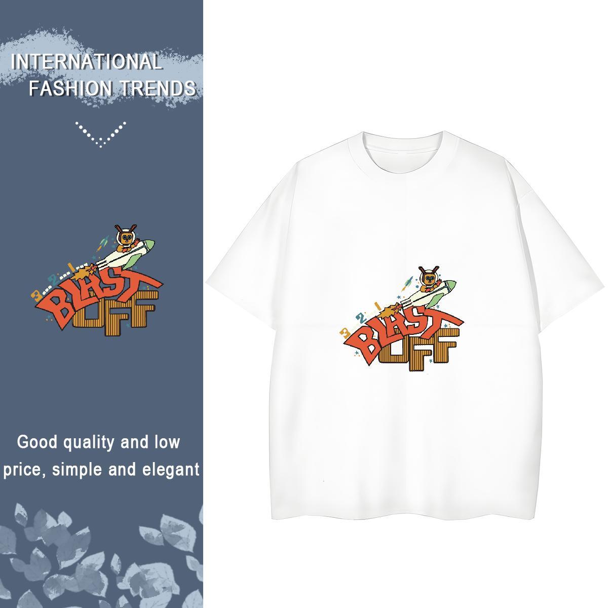 Comfortable Women Tshirts 230g 100% Cotton letter Street T Shirts Women Breathable Crew Neck DIY Printed Tees