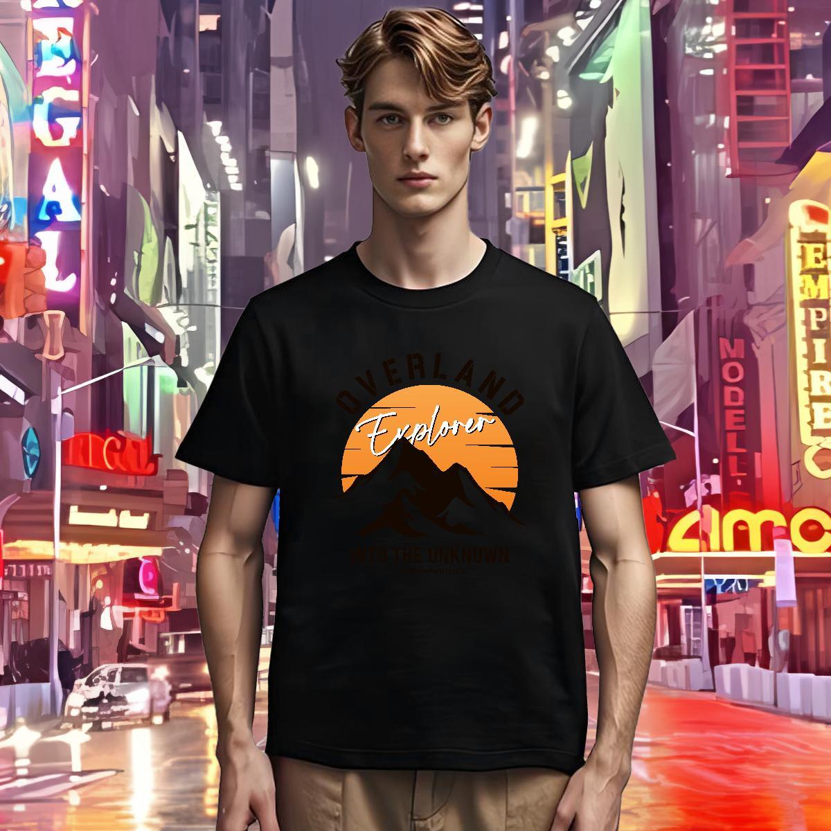 Unisex T Shirt For Man 100% Cotton 230g mountains Hip Hop Street Cartoon Printing L-4XL Breathable Short Sleeve Men Tees Wholesale Clothes