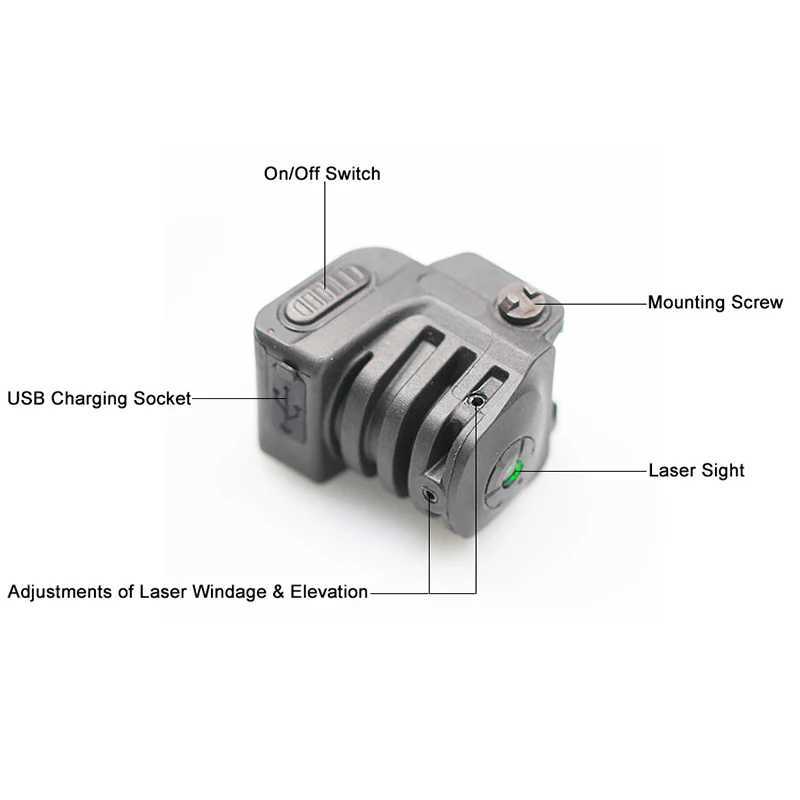 Laserspeed Mini USB charging laser sight blue red green P320 G2C Taurus accessories CL240826