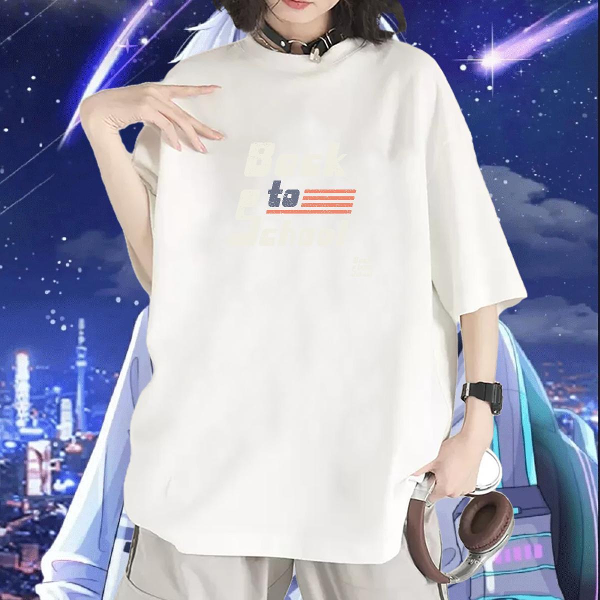 High quality Womens Tshirts 230g Cotton letter Street Wear Woman T Shirts Breathable Short Sleeve Customized Print Tops