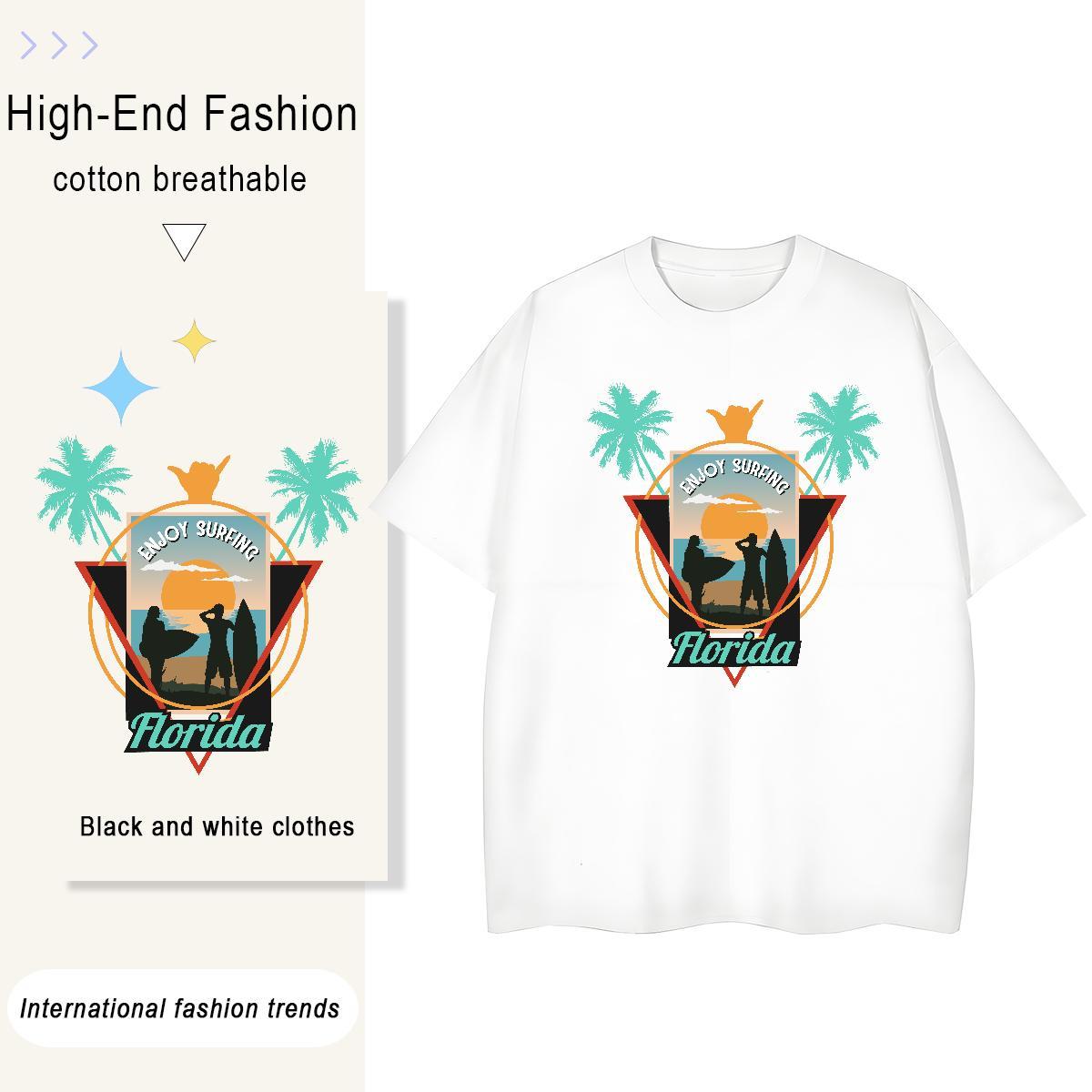 Free Shipping T-Shirts 230g 100% Cotton sea Sport Skull Crew Neck Breathable Men Clothes T-Shirt DIY Clothings