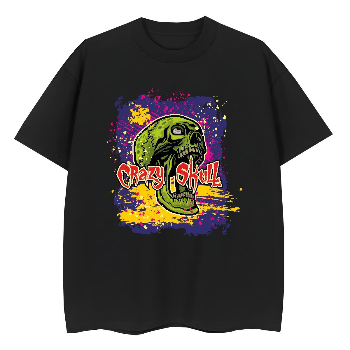 Brand Mens T Shirts 230g Pure Cotton skull Outdoor Asian Size Short Sleeve Soft Tshirts 2024 Designer Clothes