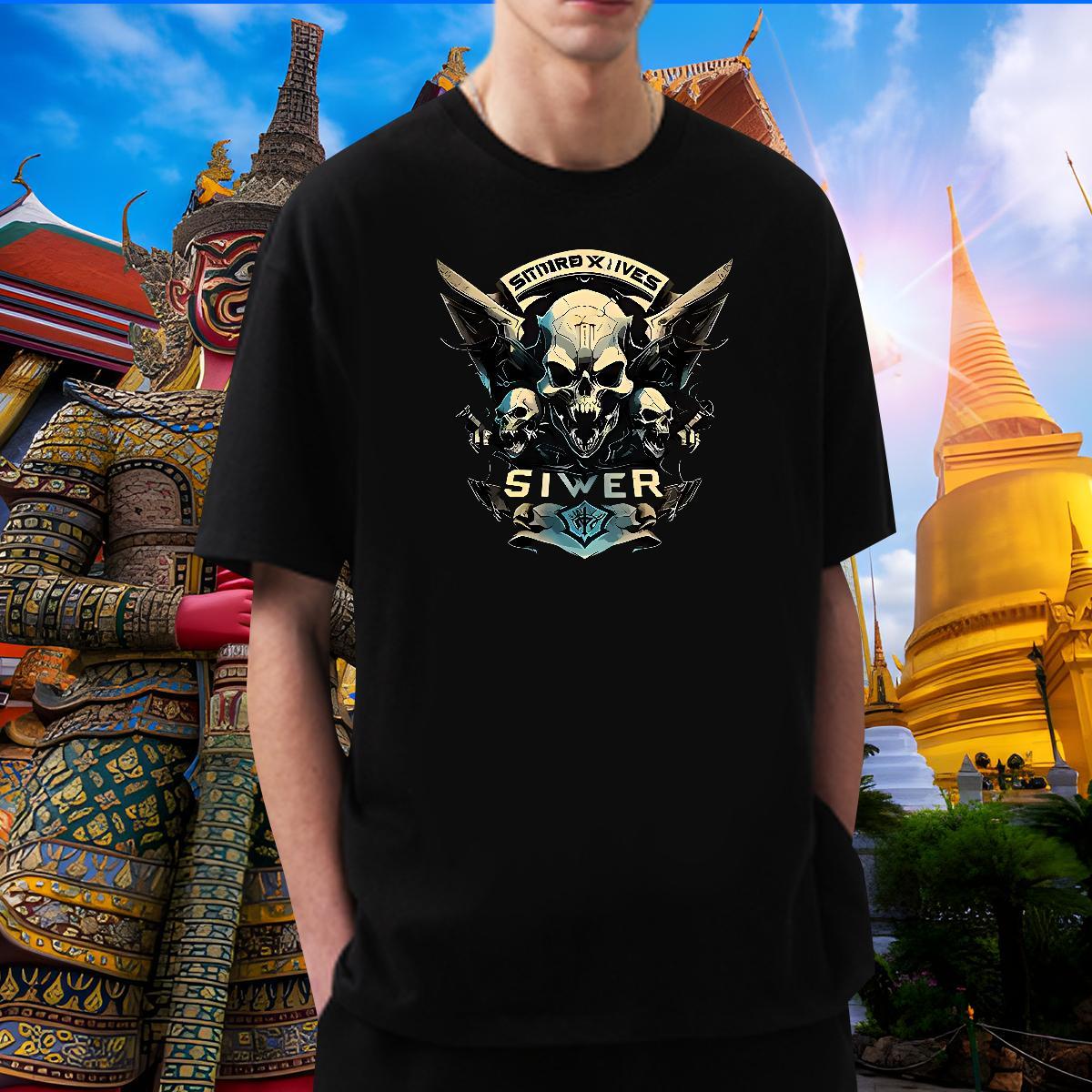 Soft T-Shirts for Men 230g Pure Cotton skull Sport DIY Printed Breathable Short Sleeve Men Tees Custom Tee Shirt
