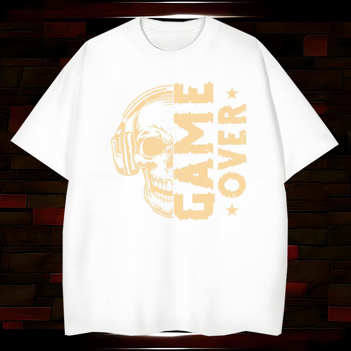 Cool Design Man T Shirts 230g Cotton skull Spring Summer Skull Breathable Crew Neck Men Tees Customized Polos