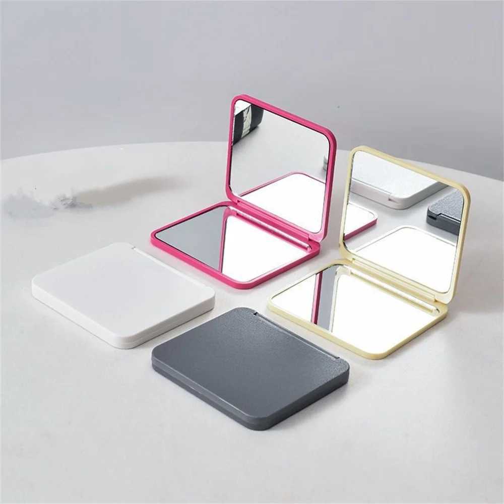 Square Handheld Makeup Mirror Double Sided Mini Portable Pocket Folding Round Makeup Mirror For Travel Beauty Cosmetic ToolXJ241213