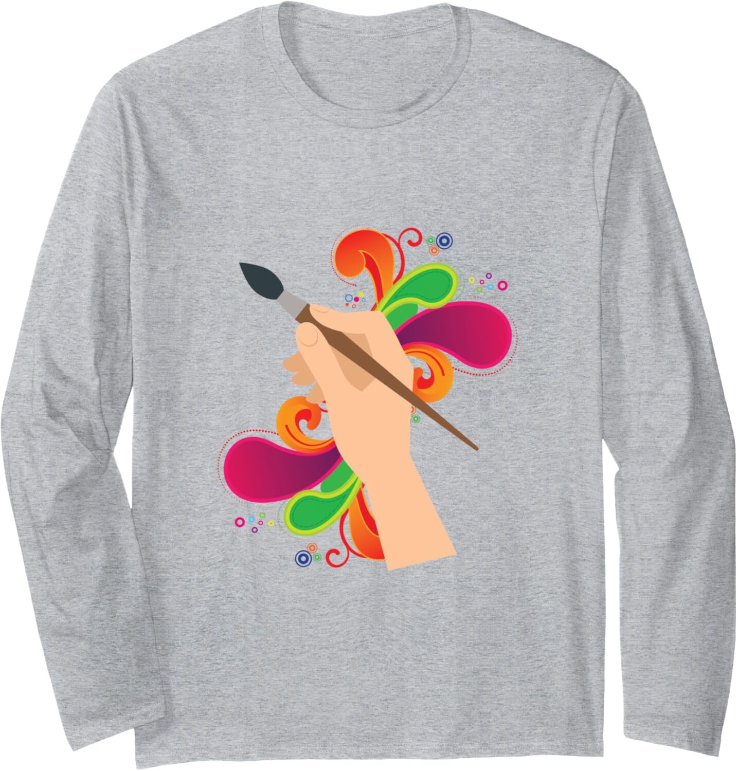 Long Sleeve Shirts for Men sweatshirt Hand Of Painter Lovely Art Color Range Painter Gift Long Sleeve Tee Streetwear Casual tops clothes