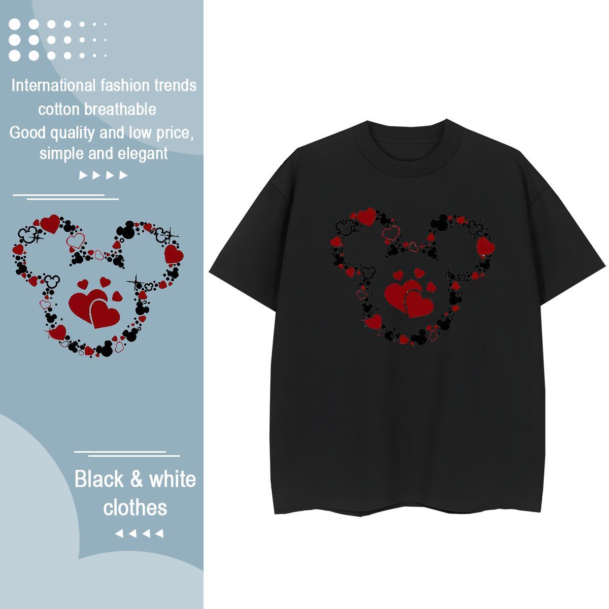 Designer Nice Womens Tshirts 100% Cotton 230g heart Sports Street Wear Women T Shirts Crew Neck Customized Tops Tees