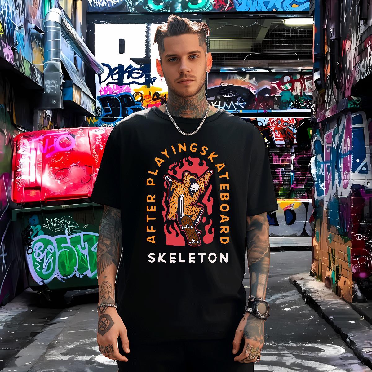 Unisex Mens T Shirts 100% Cotton 230g skull Summer Casual Graphic Breathable Crew Neck Men Tops Tees Designer Clothes