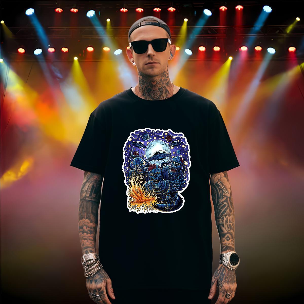 Wholesale T-Shirts 100% Cotton 230g skull Daily Outfit Oversized Breathable Soft Couples T Shirts DIY Tshirts