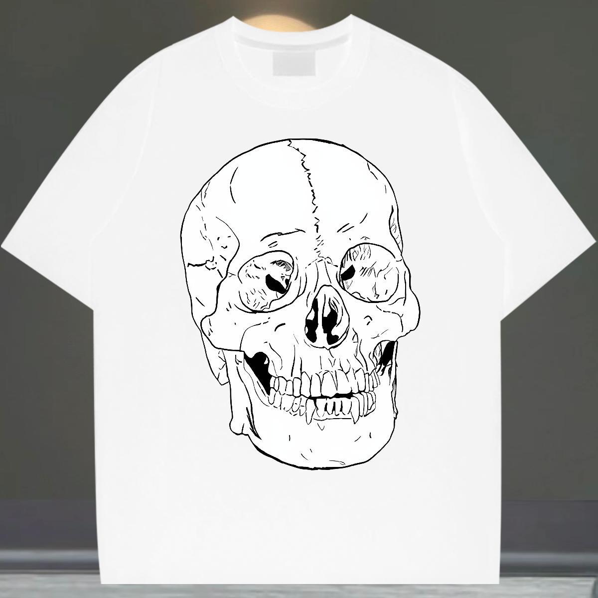 Designer T-Shirts for Men 100% Cotton 230g skull Spring Summer Custom Anime Pure Cotton Tshirts New Designer Tees Shirts