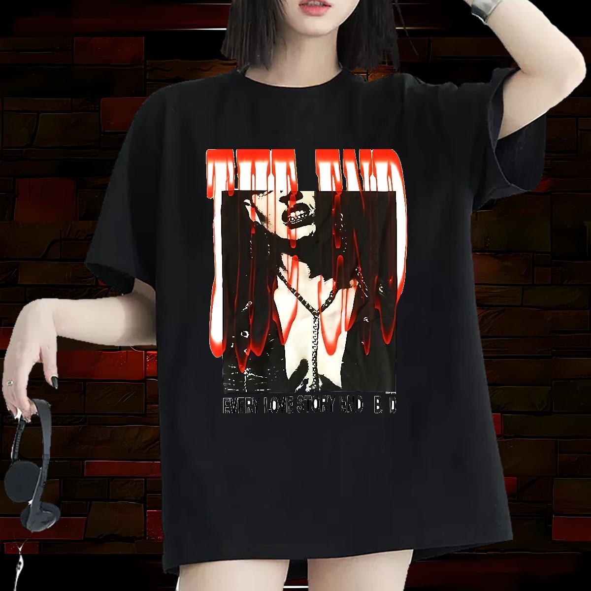 Lady Tshirt for Man Woman 230g Pure Cotton scary Sport Woman T Shirts Short Sleeve O-Neck Floral Print Clothes Shirt