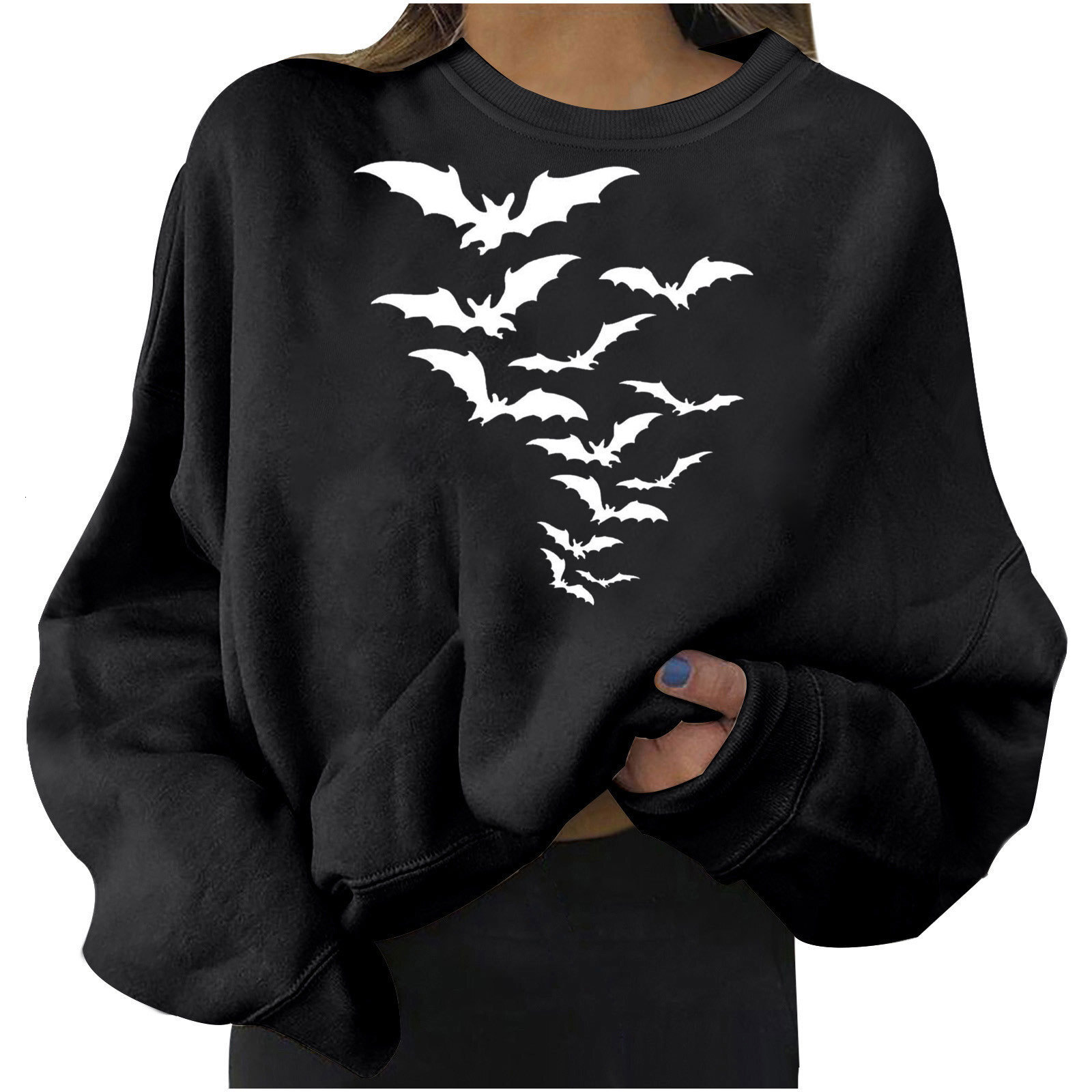 New Halloween personalized printed fashionable hoodie loose plus size for women dongdumaoyi