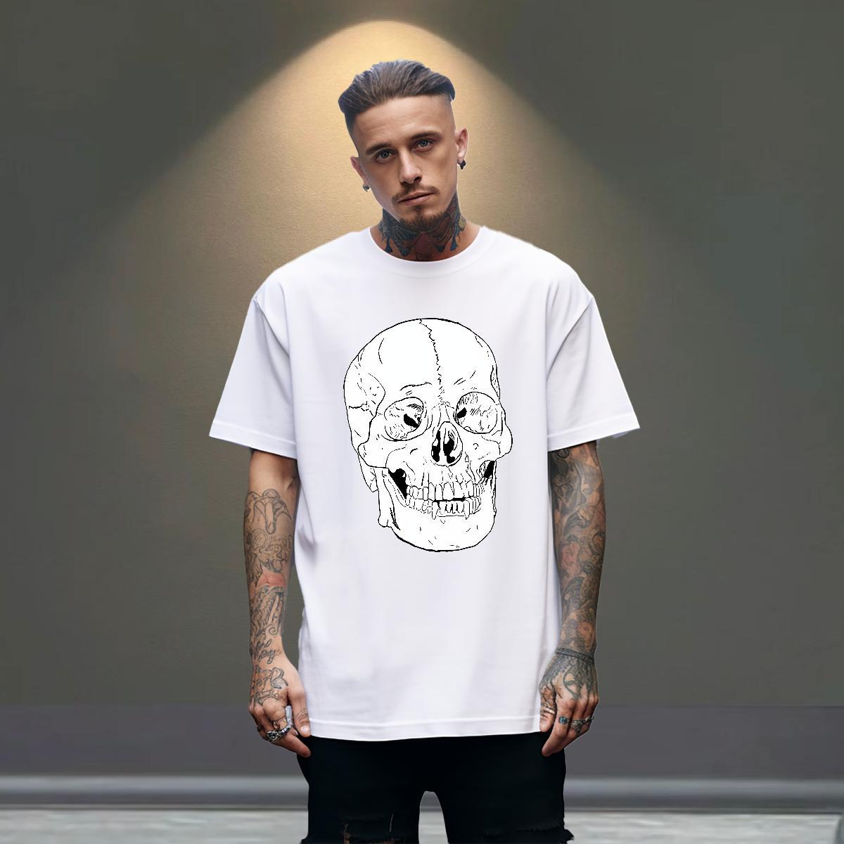 Designer T-Shirts for Men 100% Cotton 230g skull Spring Summer Custom Anime Pure Cotton Tshirts New Designer Tees Shirts