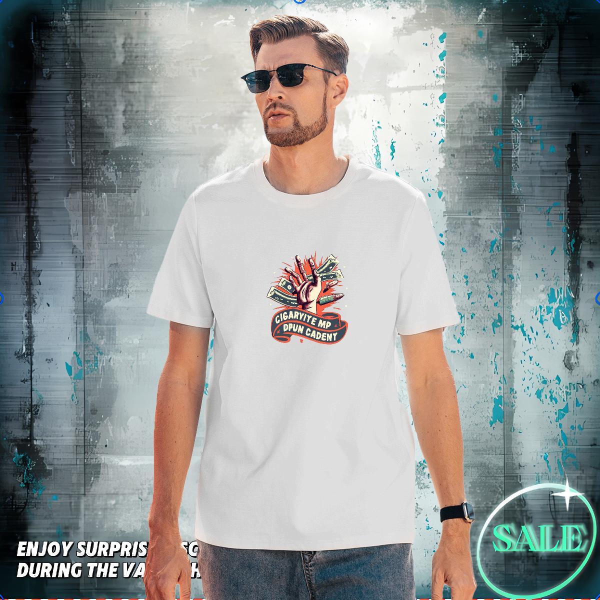 Classic Men T Shirts 230g Pure Cotton skull Home Outdoor Asian Size O-Neck Short Sleeve Men Tshirts Fashion Casual Tops Shirt