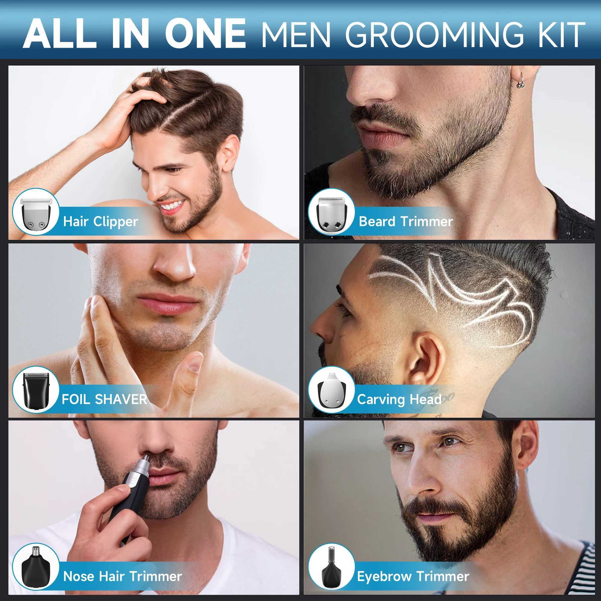 Sejoy MASTER Mens Grooming Kit 5 In 1 Multifunctional Electric Hair Clippers Rechargeable Razor Men Beard Nose Trimmer W241227