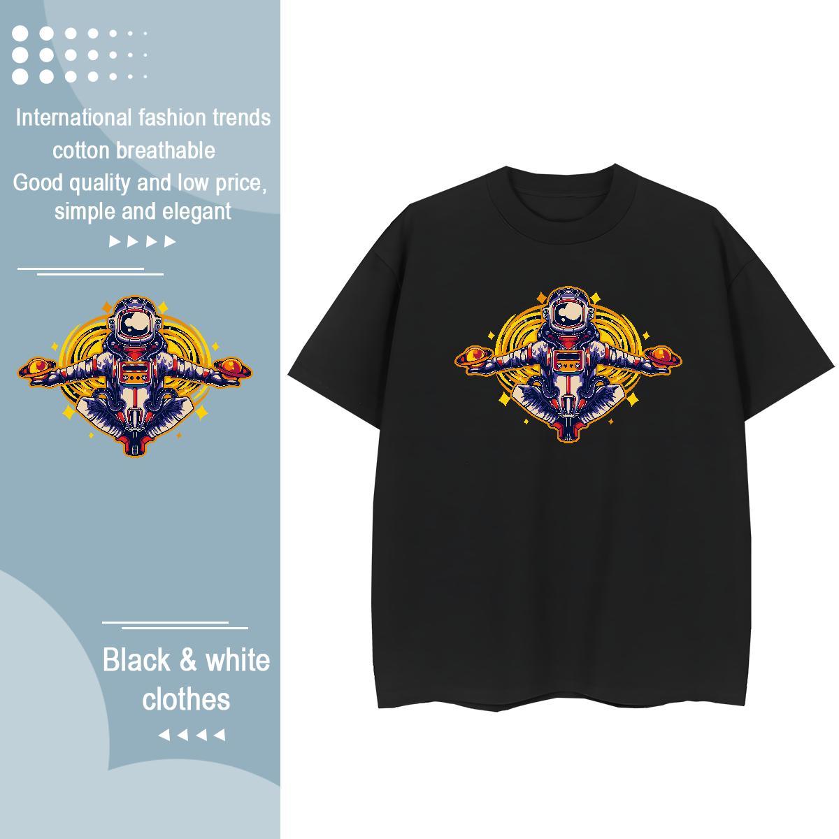 Loose Tshirt for Man Woman 230g Cotton cosmonaut Sport Womens T Shirts Comfortable Graphic Polos