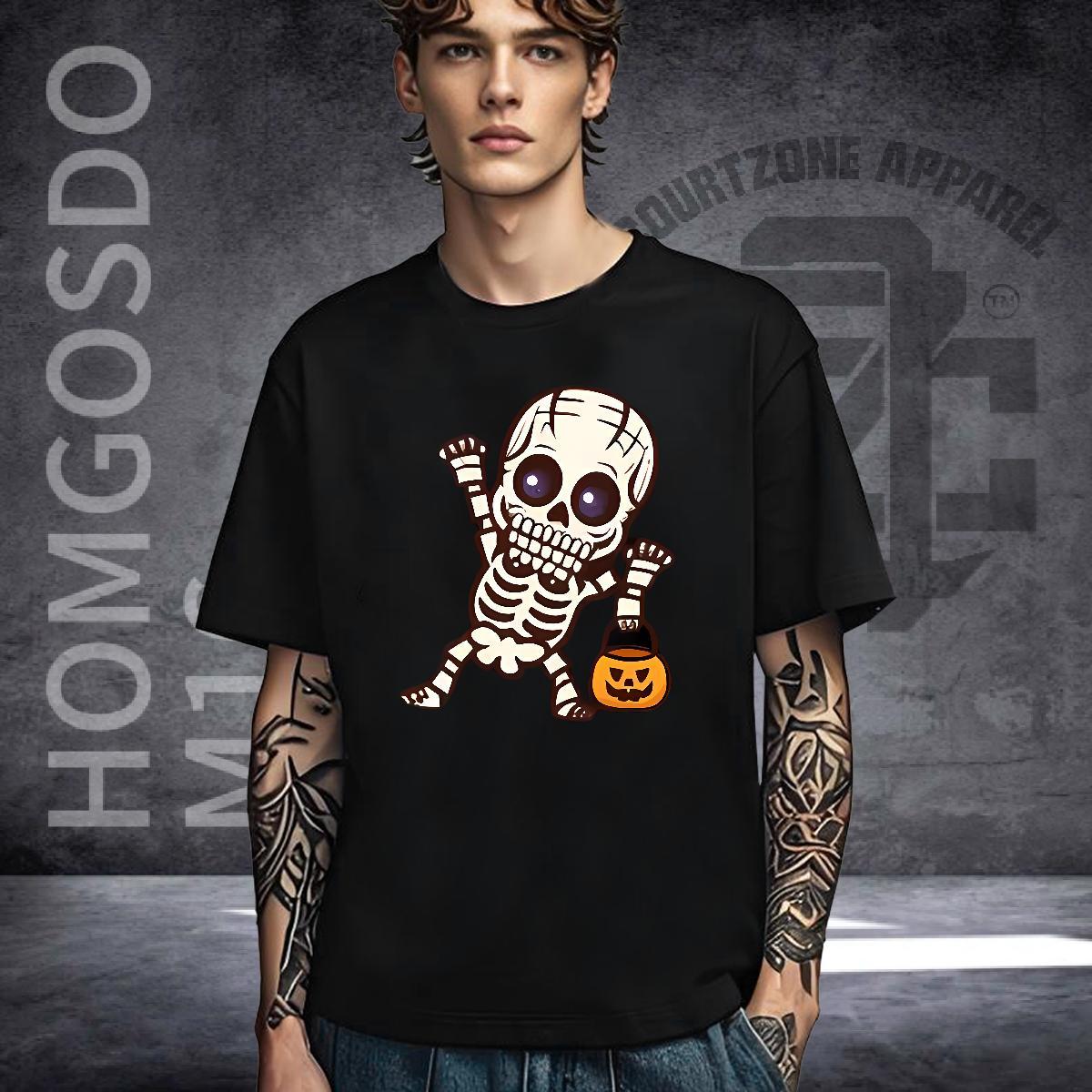 Wholesale Man T Shirts 230g Cotton pumpkin Street Anime Short Sleeve Soft Men Tshirts Fashion New Tops Tees