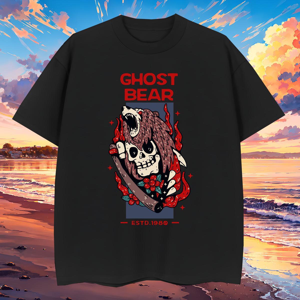 Loose Fit Mens T Shirts 100% Cotton 230g skull Street wear Hip Hop Graphic Breathable Crew Neck Men Tshirts Wholesale Wear