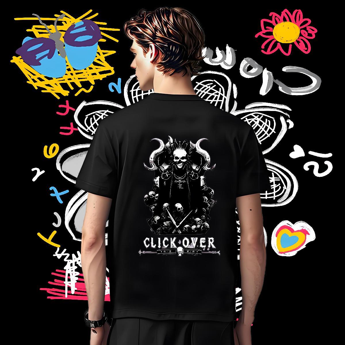 Brand Man T Shirts 230g 100% Cotton skull Street Wear Anime Breathable Soft Tshirts Fashion Designer Tops Shirt