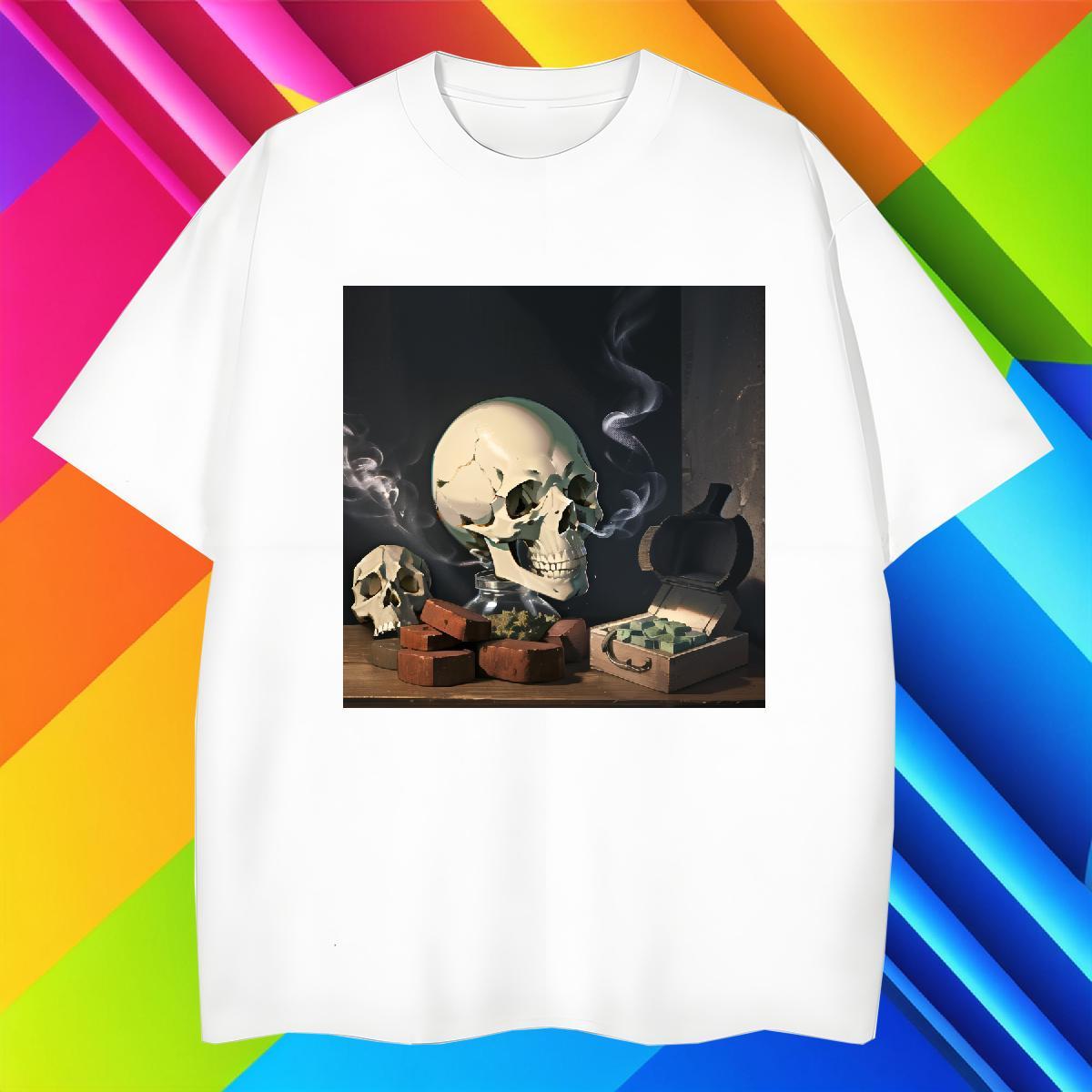 Designer Men T Shirts 230g 100% Cotton skull Spring Summer Customized Short Sleeve O-Neck Men Tshirts DIY Tops Tees